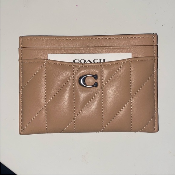 Coach quilted essentials wallet card case cream tan - Picture 3 of 5